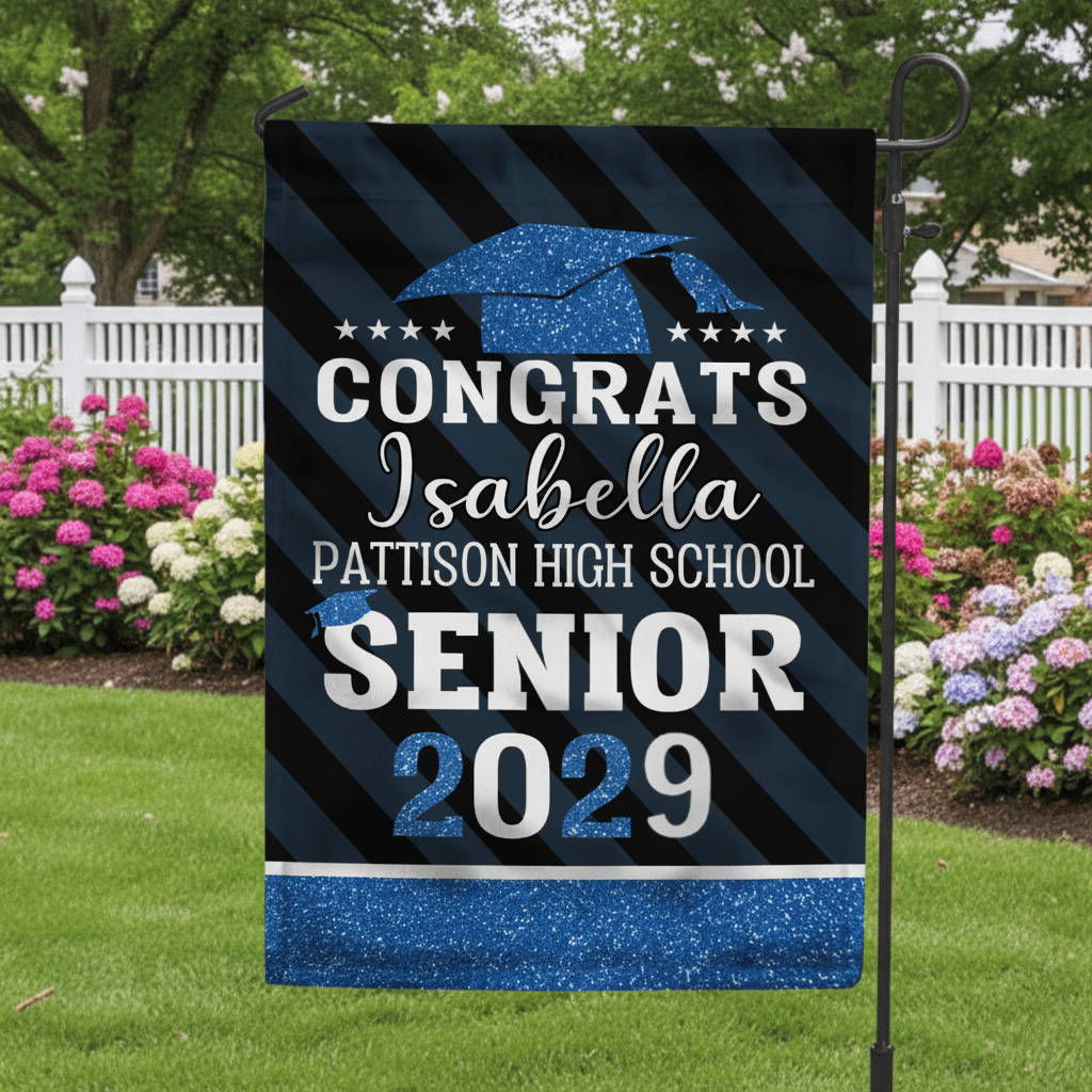 Upload School Logo Class of 2025 Graduation Garden Flag N304