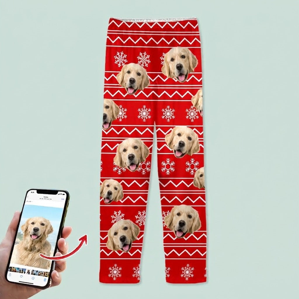 Custom Dog Photo Christmas Pajamas