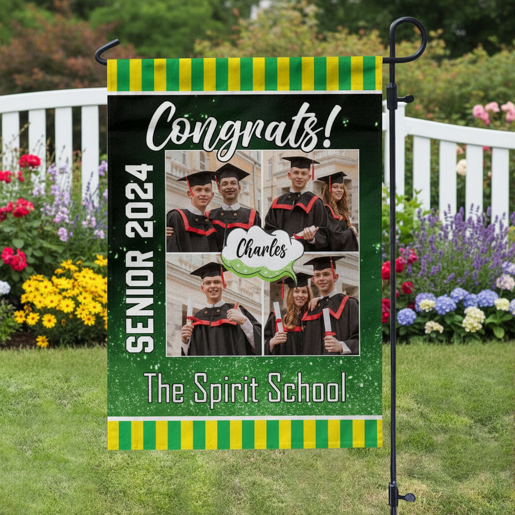 Custom Photo Congrats Graduation Garden Flag TA29