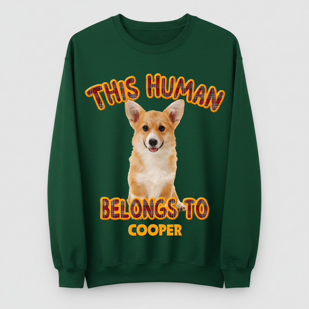 Custom Photo This Human Belongs To Dog Cat Sweatshirt TH10 8