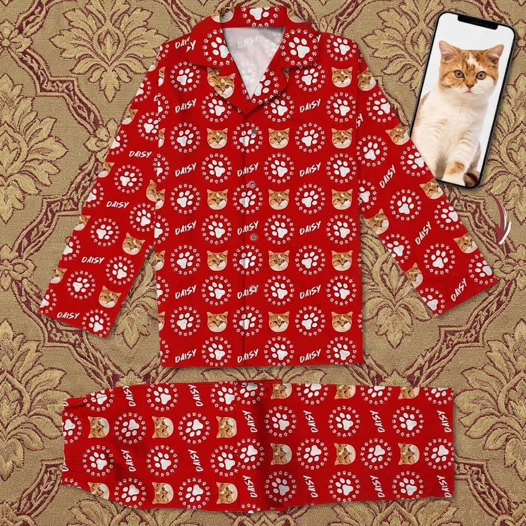 Custom Photo Dog Cat Paw Pajamas