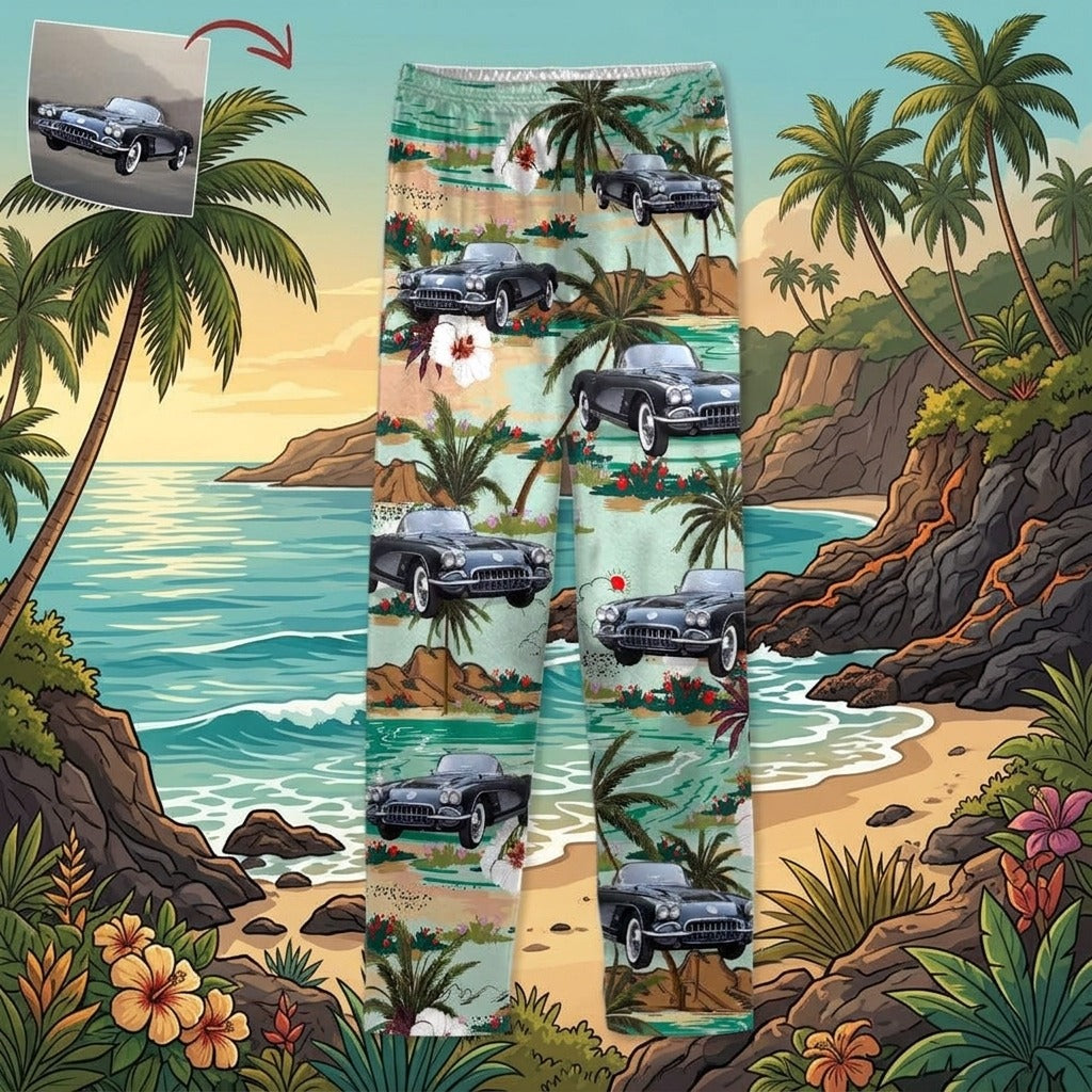 Custom Photo With Accessories Pattern Car Pajamas