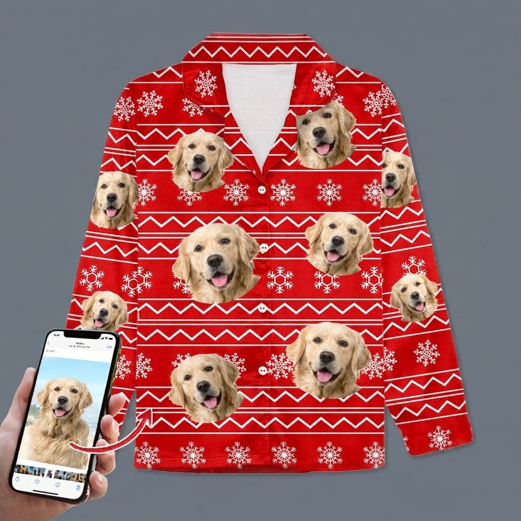 Custom Dog Photo Christmas Pajamas