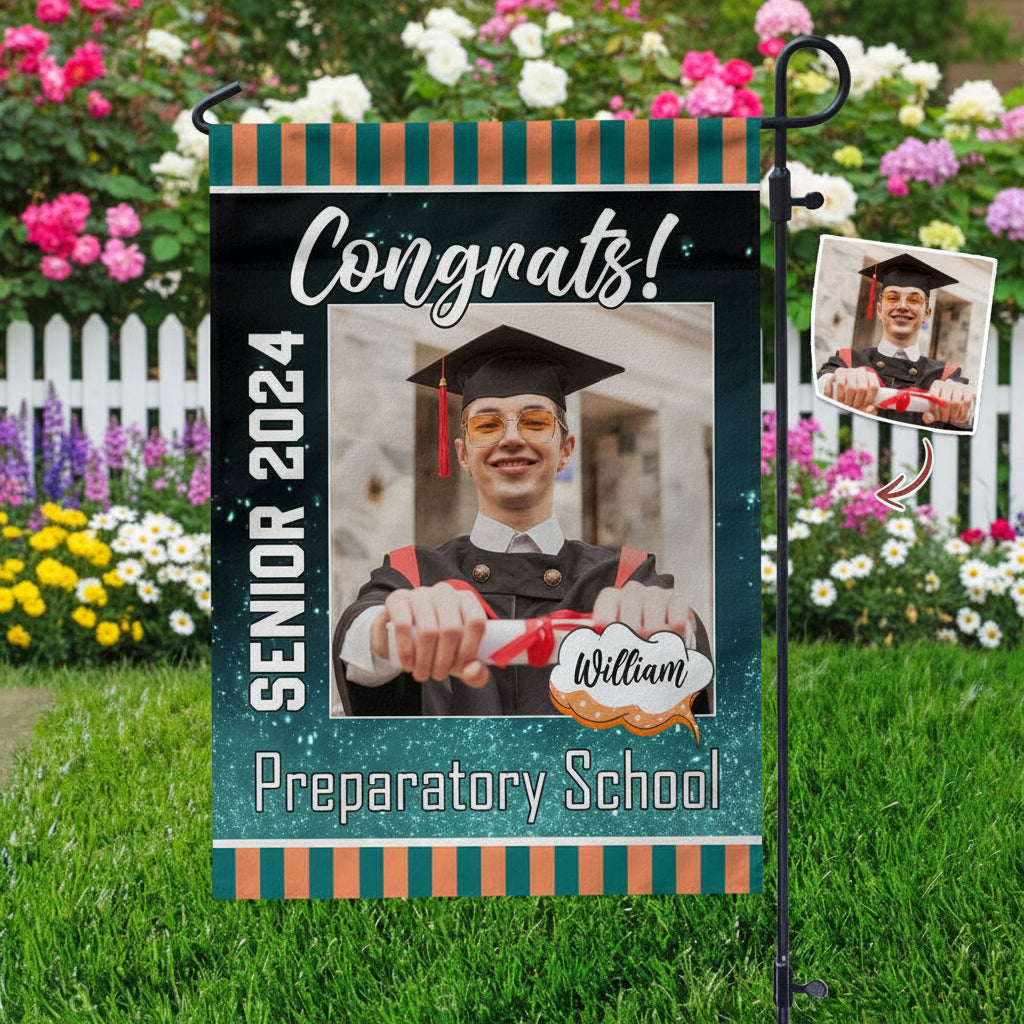 Congrats Graduation Garden Flag, Senior Flag