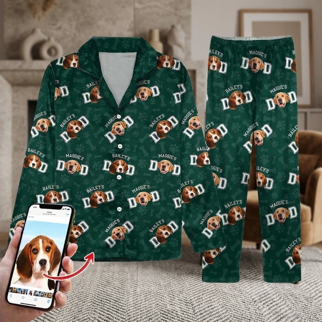 Custom Photo Dog Dad Dog Mom Pajamas