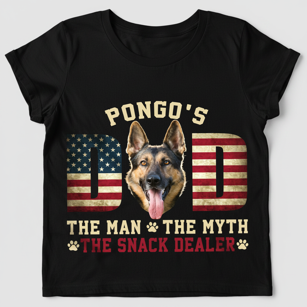 Custom Photo Dog - Dog's Dad The Man The Myth The Dealer Ame