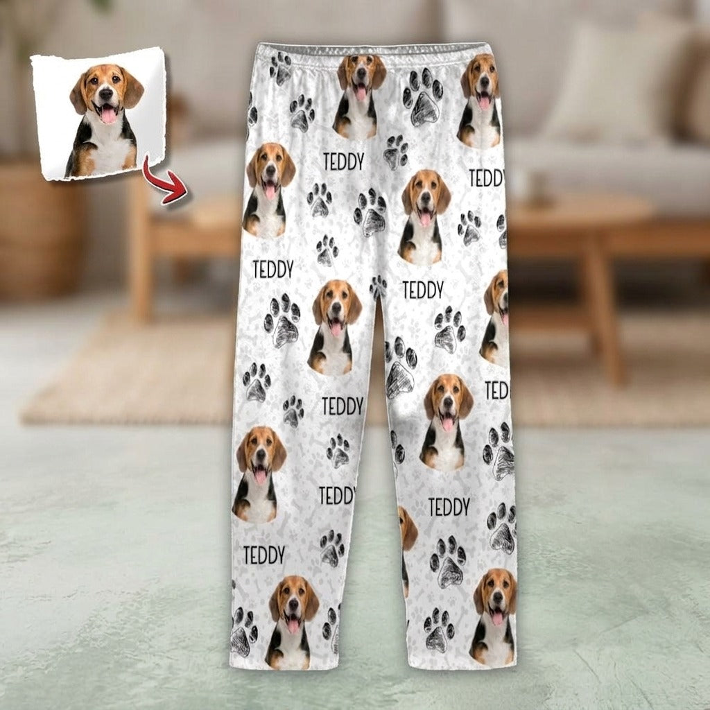 Custom Photo Dog Cat Paw For Dog Cat Lover Pajamas Christmas NKT1