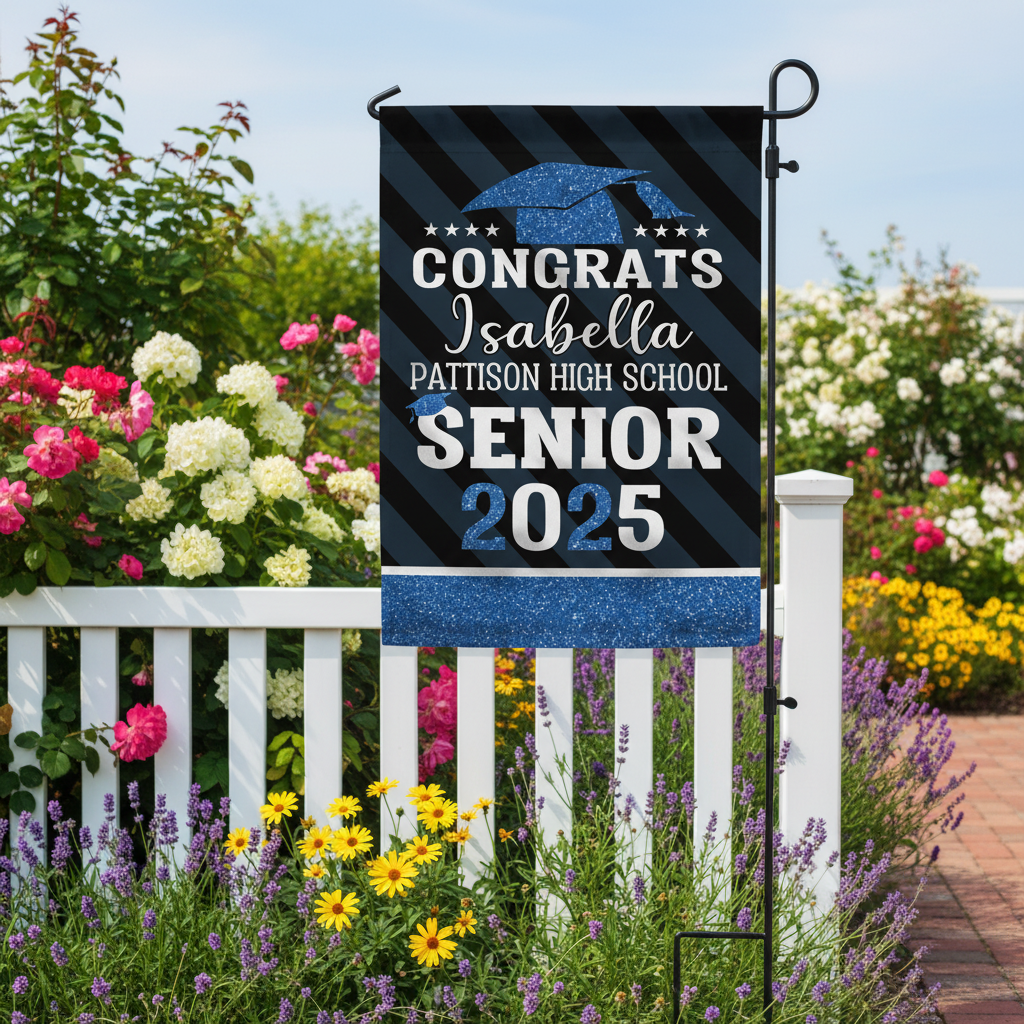 Upload School Logo Class of 2025 Graduation Garden Flag N304