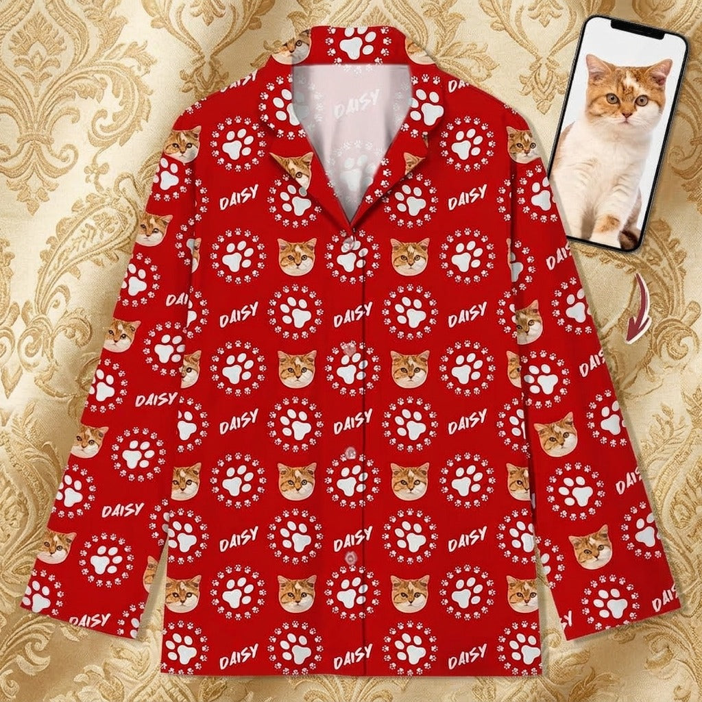 Custom Photo Dog Cat Paw Pajamas