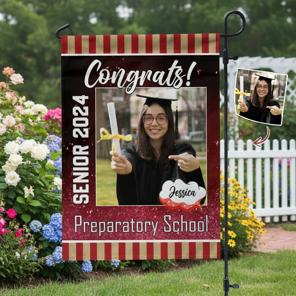 Custom Photo Congrats Graduation Garden Flag TA29