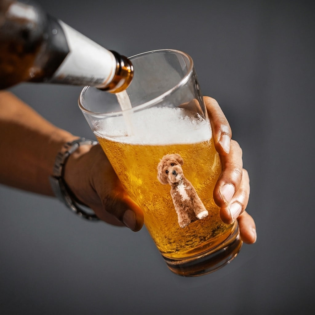 Custom Photo Life Would Be Boring Without Me Dog Cat Print Beer Glass
