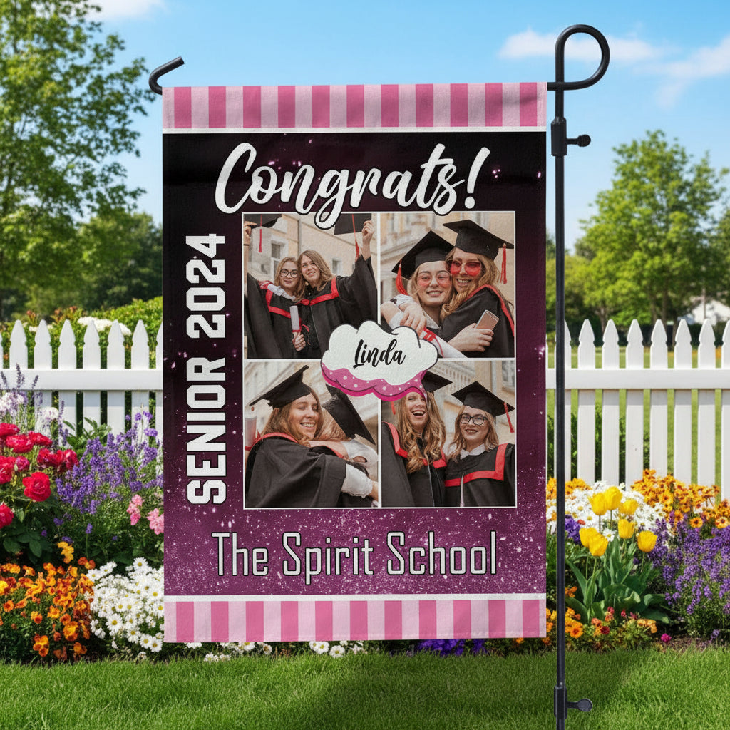 Custom Photo Congrats Graduation Garden Flag TA29