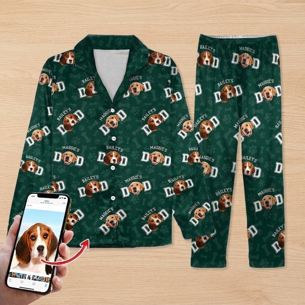 Custom Photo Dog Dad Dog Mom Pajamas