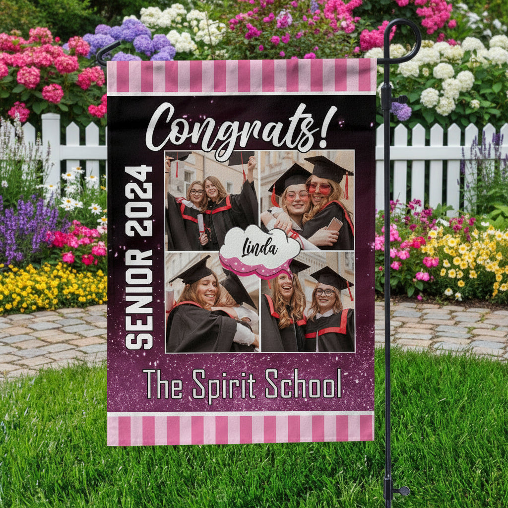 Congrats Graduation Garden Flag, Senior Flag