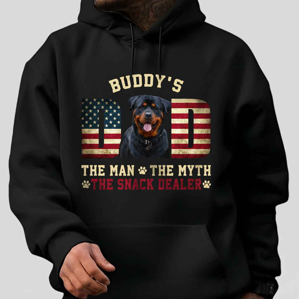 Custom Photo Dog - Dog's Dad The Man The Myth The Dealer Ame