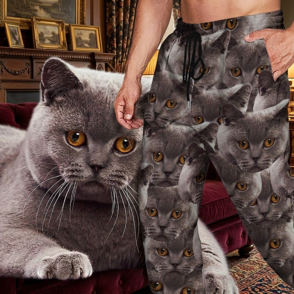 Customized Sweatpants Upload Photo Dog Cat For Men and Women's 888950 54298