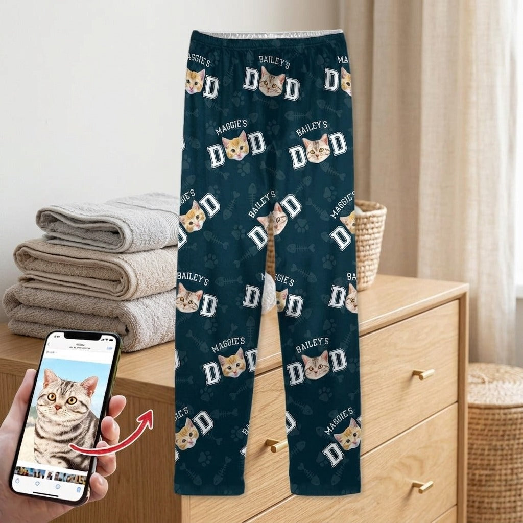 Custom Photo Cat Dad Cat Mom Pajamas