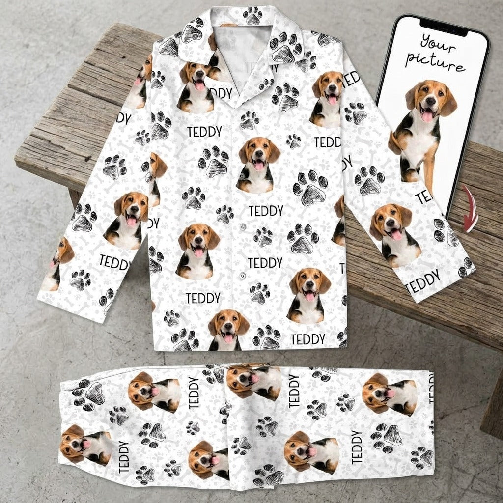 Custom Photo Dog Cat Paw For Dog Cat Lover Pajamas Christmas NKT1
