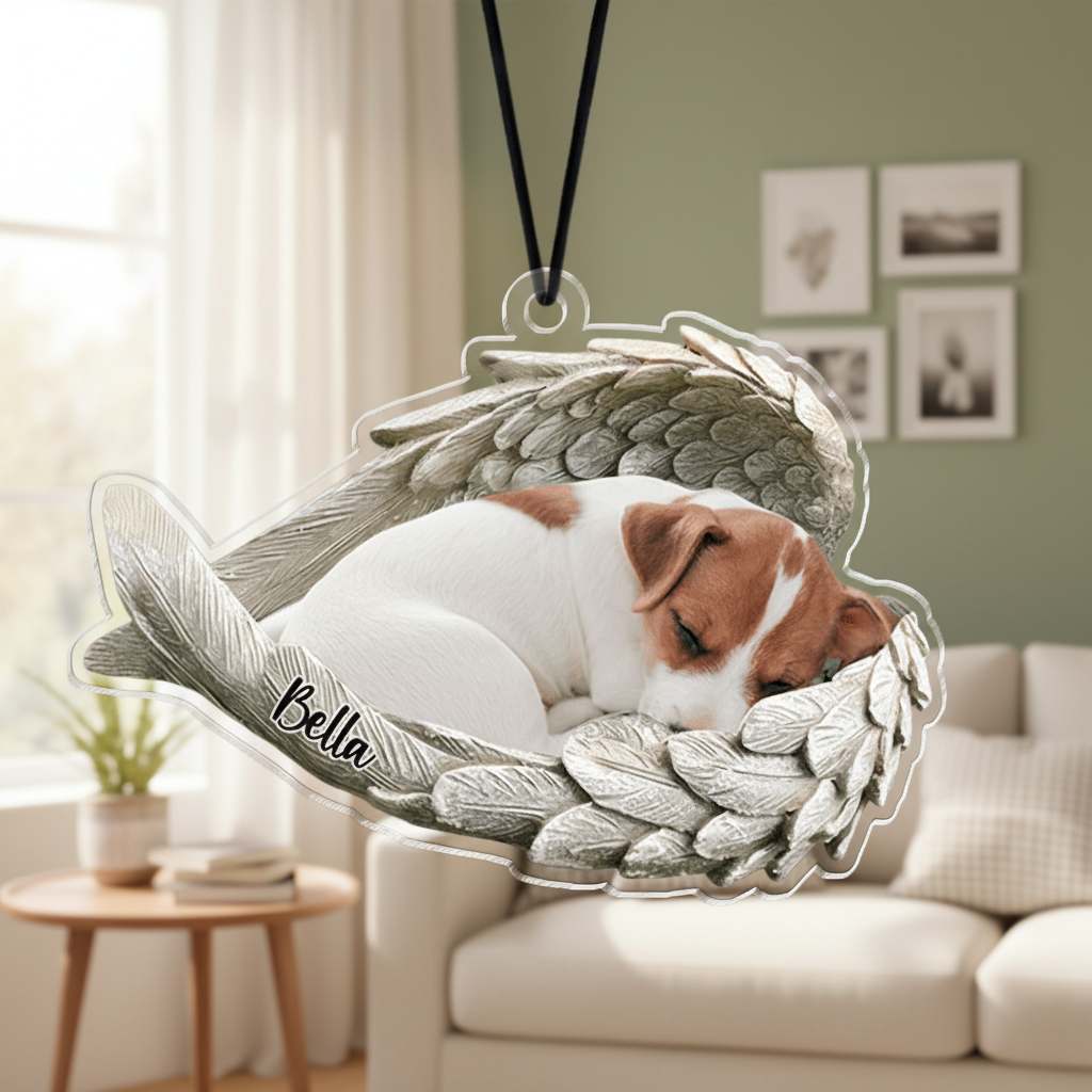 Custom Photo Pet Within Angel Wings Memorial Dog Cat Acrylic