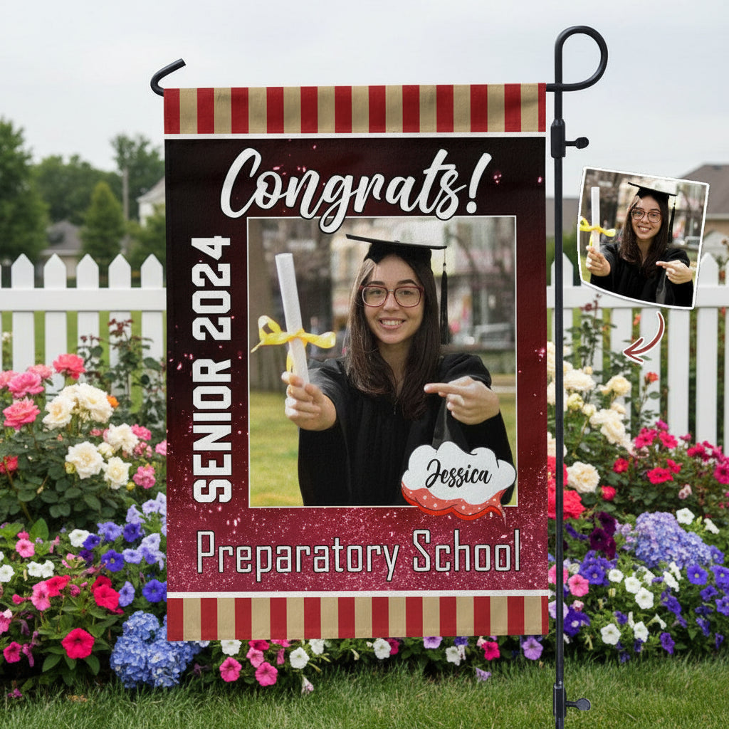 Congrats Graduation Garden Flag, Senior Flag