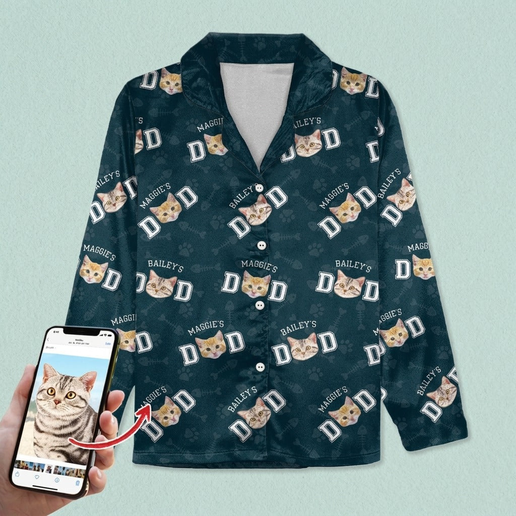 Custom Photo Cat Dad Cat Mom Pajamas
