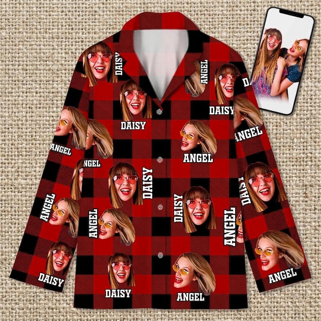 Custom Photo Human Face For Bestie Pajamas