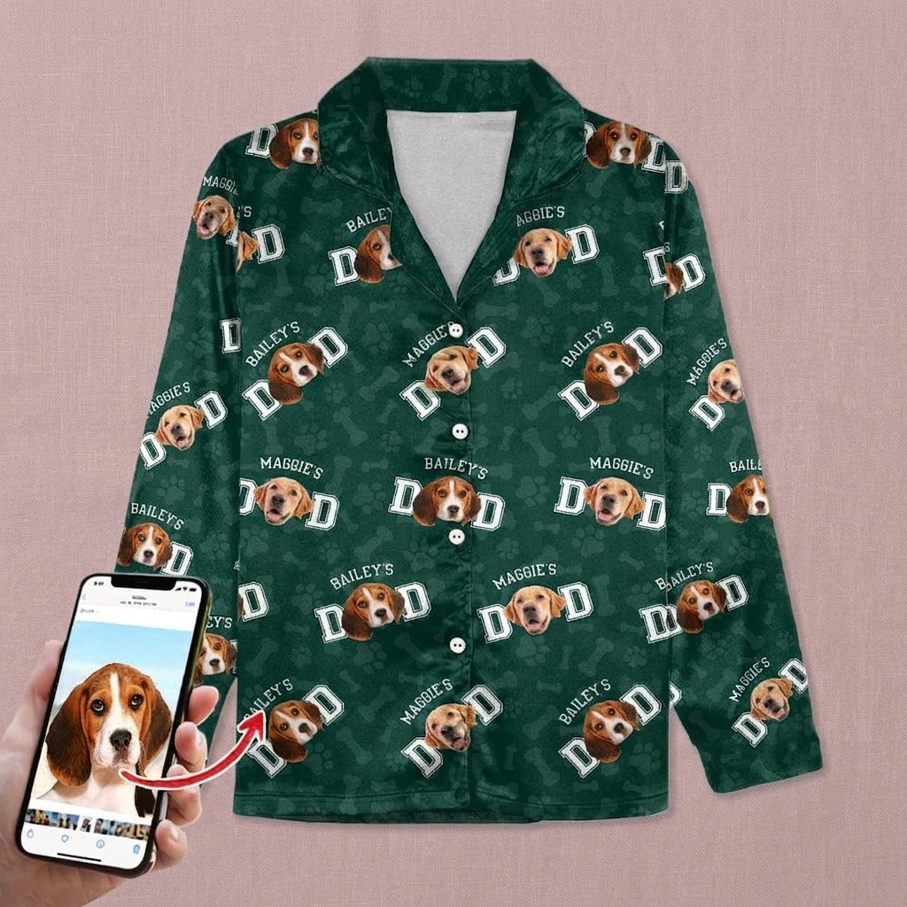 Custom Photo Dog Dad Dog Mom Pajamas