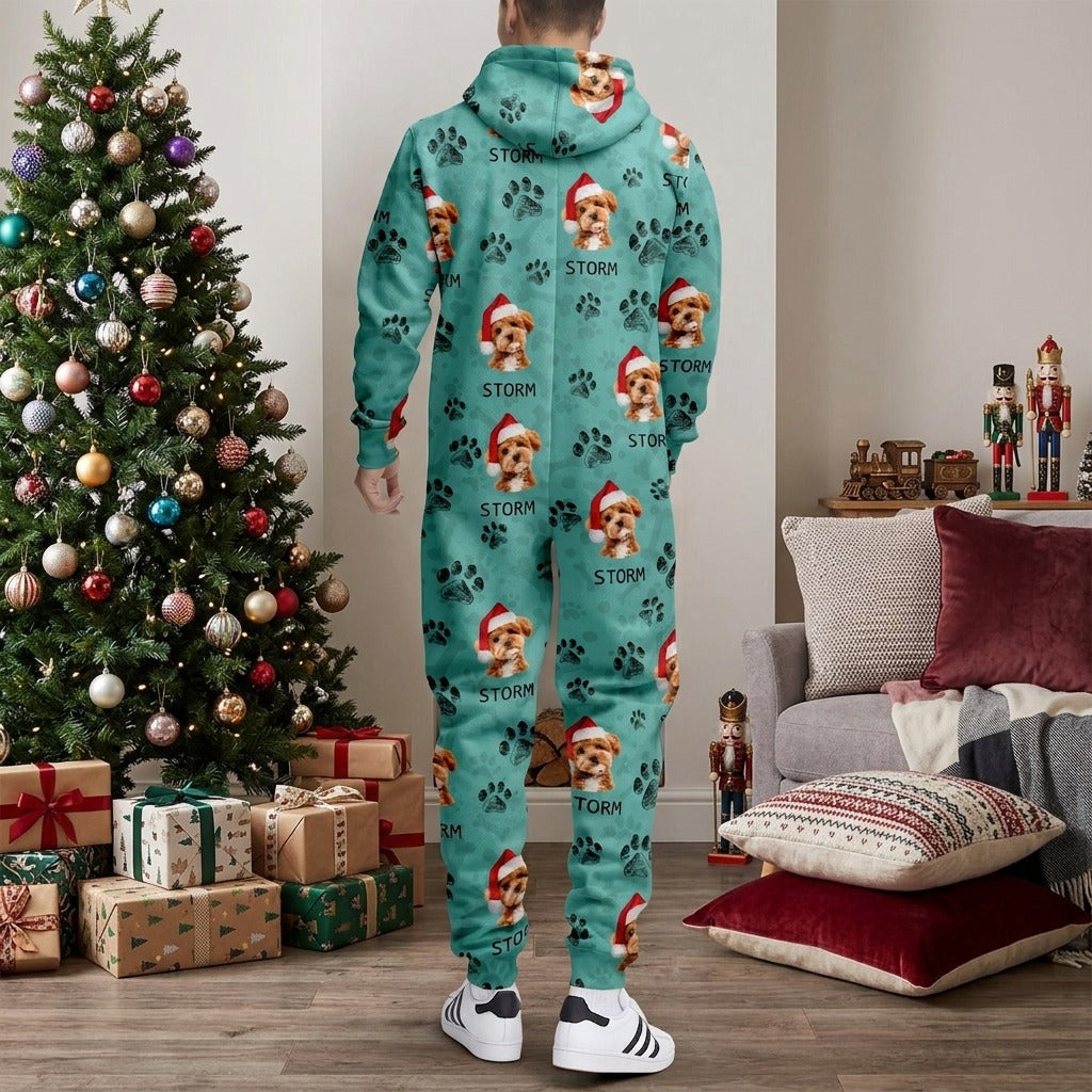 Custom Photo With Dog Cat Paw Onesie Pajamas For Dog Lovers