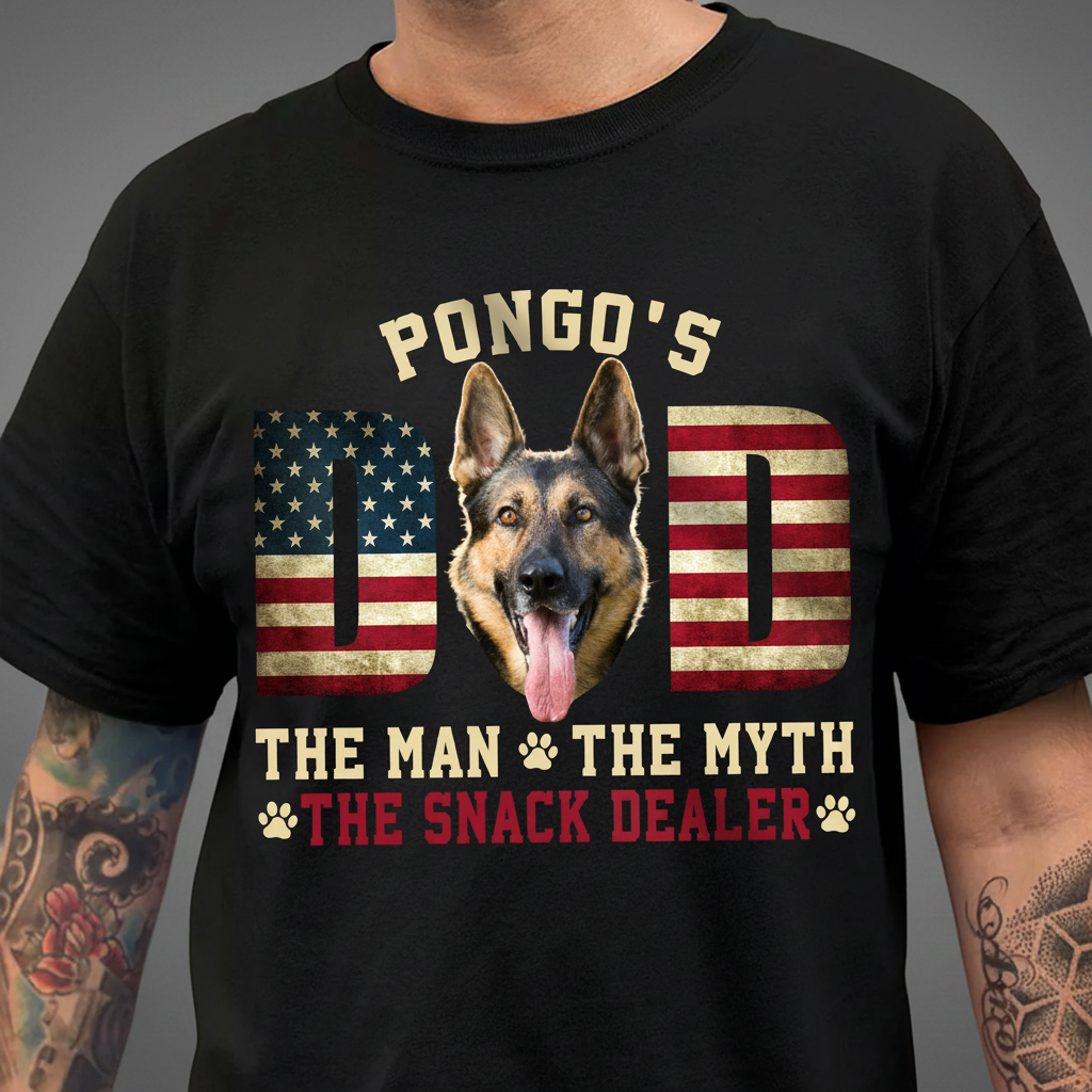 Custom Photo Dog - Dog's Dad The Man The Myth The Dealer Ame