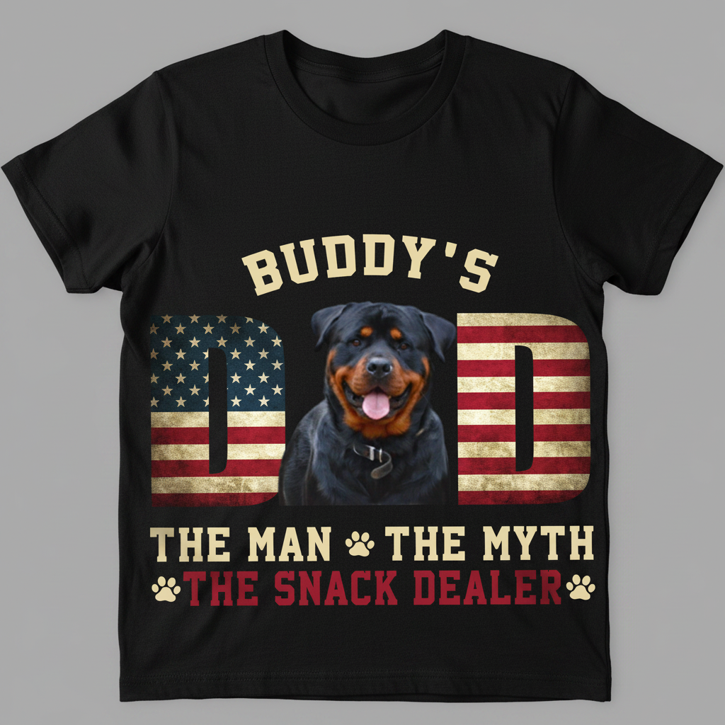 Custom Photo Dog - Dog's Dad The Man The Myth The Dealer Ame