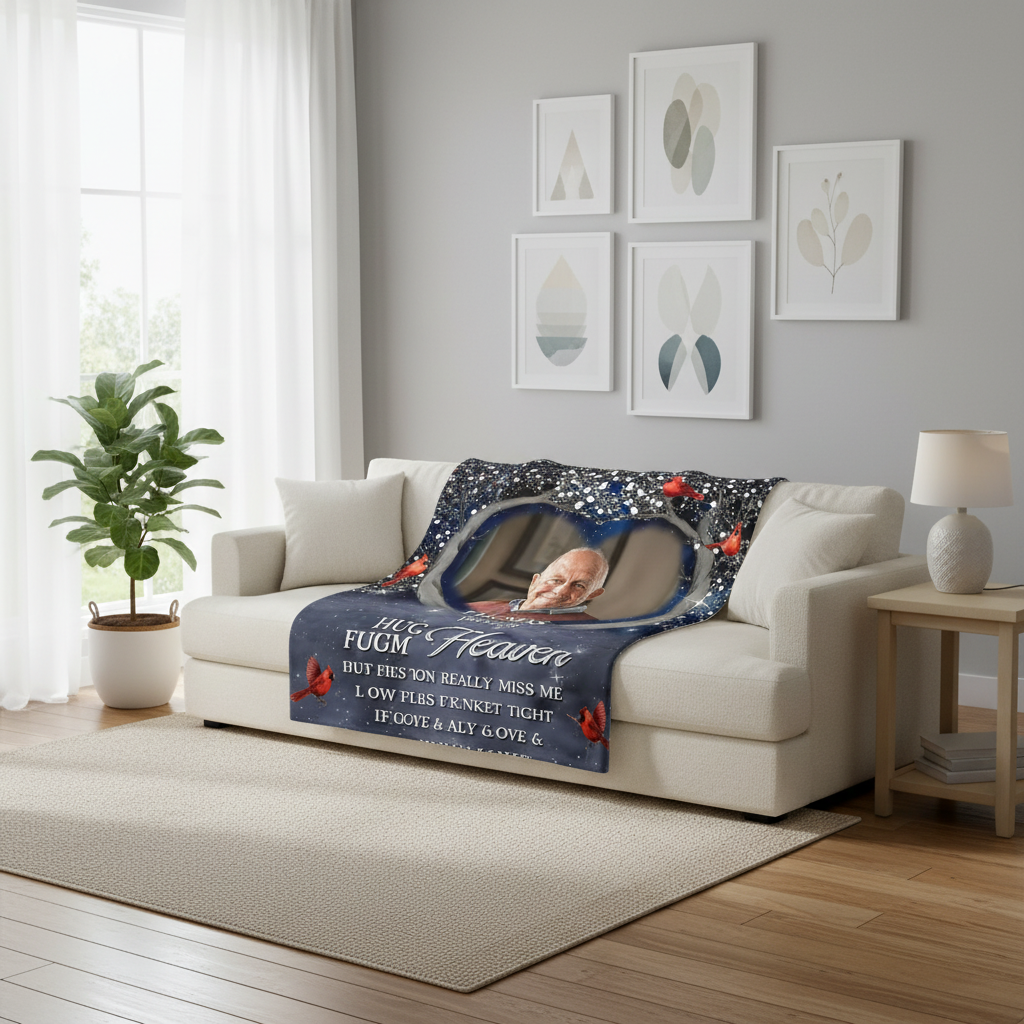 Personalized A Hug From Heaven Custom Photo Memorial  Blanke