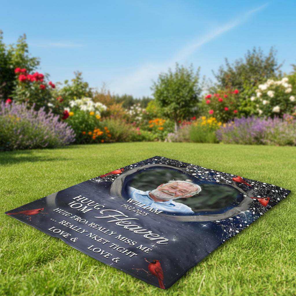 Personalized A Hug From Heaven Custom Photo Memorial  Blanke