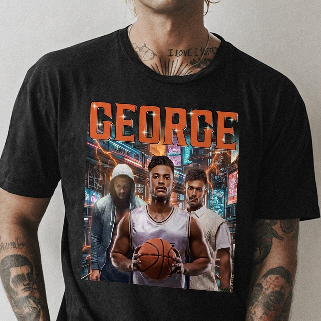 Custom Personalized Portrait Retro Style T-Shirt — Graduation Gift 547YD