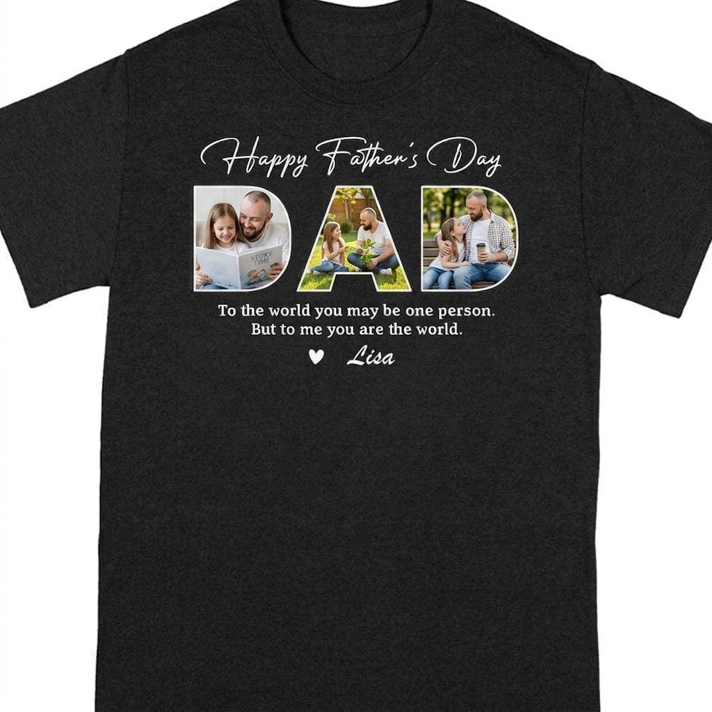 Custom Happy Fathers Day T-Shirt — Gift for Dad 6F2S6