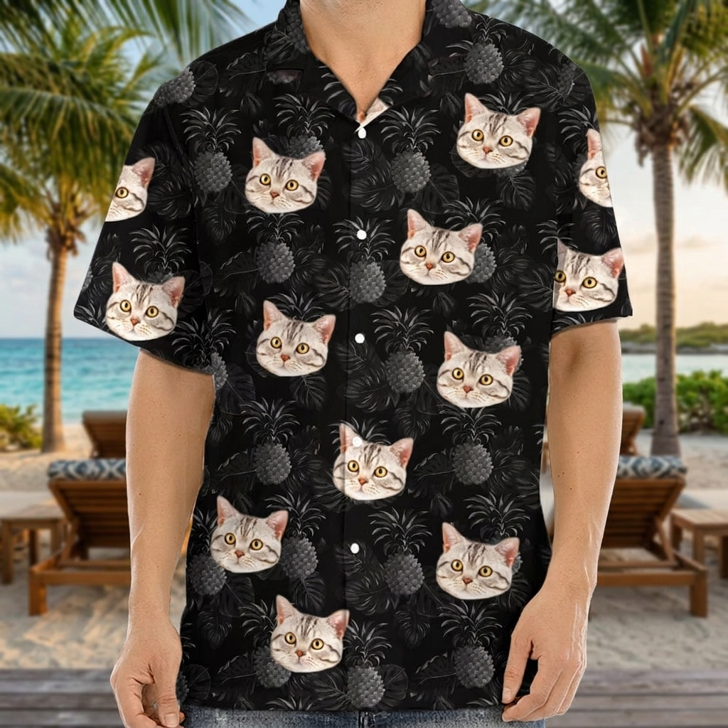 Custom Cat Vacation Hawaii Hawaiian Shirt — Gift for Cat Lovers ZKBVX