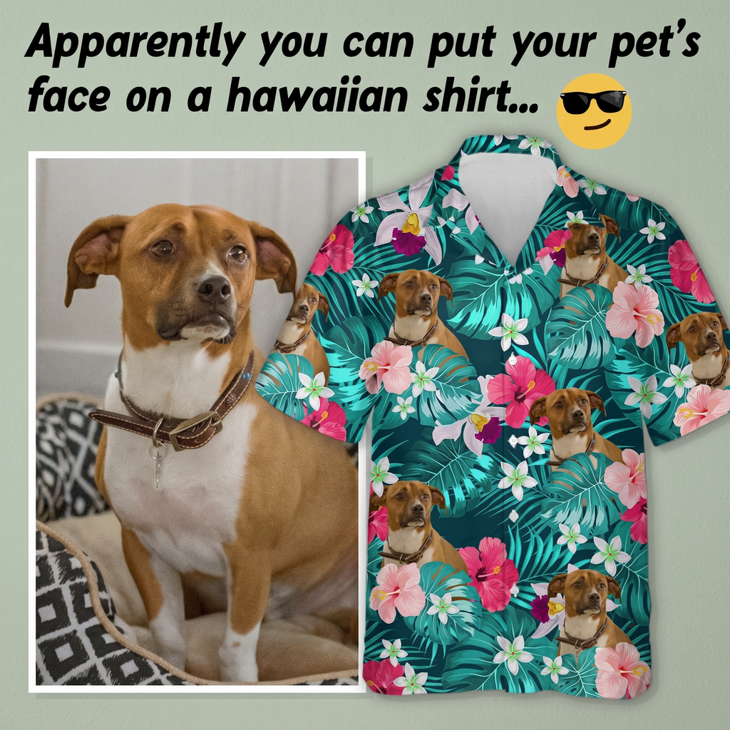 Custom Photo Tropical Dog Hawaiian Shirt