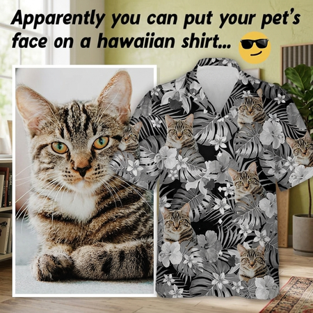 Custom Cat Tropical Hawaii Hawaiian Shirt — Gift for Cat Lovers AANWV
