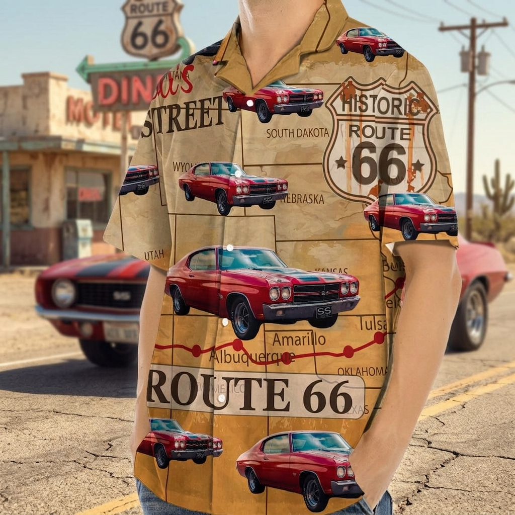 Custom Car Route 66 Hawaii Hawaiian Shirt — Gift HSZ6A