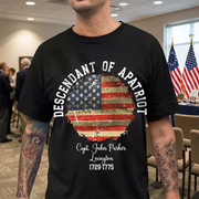 Custom Personalized Name Descendant Patriot T-Shirt — Patriotic Gift PA8YW