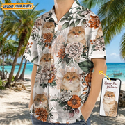 Custom Cat Face Hawaii Hawaiian Shirt — Gift for Cat Lovers RE4ZH