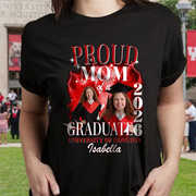 Custom Photo Proud Mom of a 2026 Graduate – Family Matching Graduation Dark Shirt