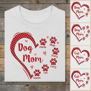 Dog Mom Cat Mom Personalized Custom Dog Cat Shirt C550V2
