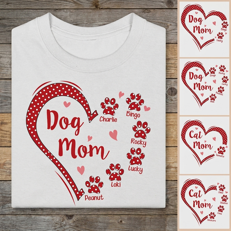 Custom Dog Mom Cat C550V2 T-Shirt — Gift for Mom M3APY