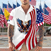Custom Name American Pride Patriotic 250th Anniversary Eagle Hawaiian Shirt