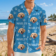 Custom Funny Pet Face Pattern Hawaiian Shirt — Gift for Dad 7ZFX3