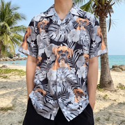 Custom Dog Funny Face Hawaii Hawaiian Shirt — Gift for Dog Lovers 537JM