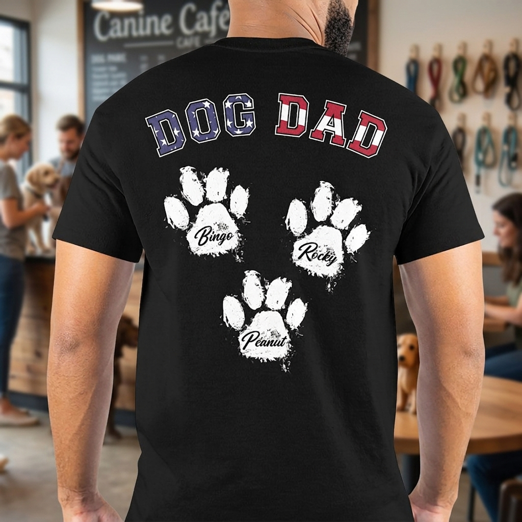 Dog Dad Dog Mom Personalized Custom Dog Backside Shirt