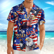 Custom Usa 250 Anniversary Eagle 1776 Hawaiian Shirt 5 — Patriotic Gift 8XWSM