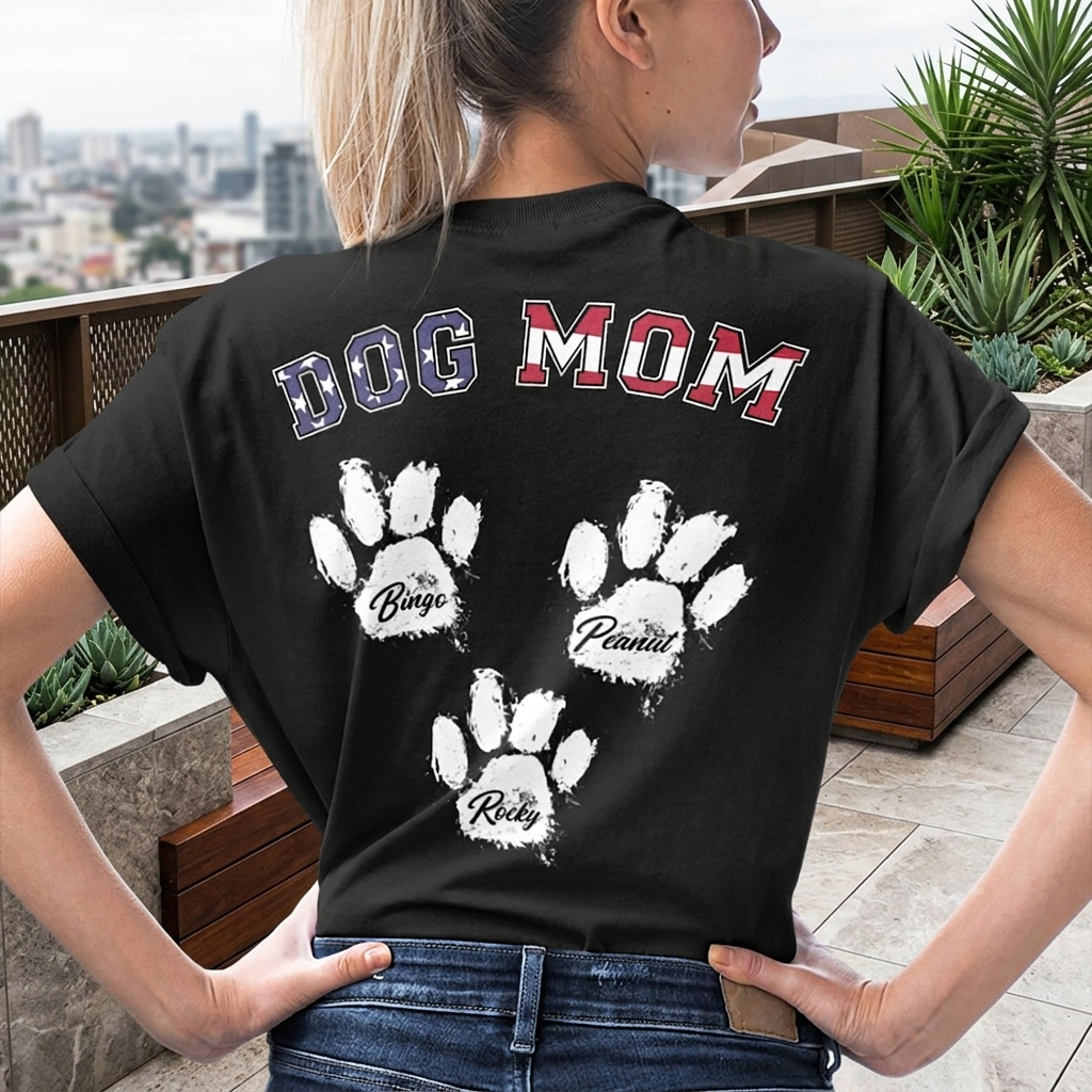 Dog Mom Dog Dad Personalized Custom Dog Backside Shirt