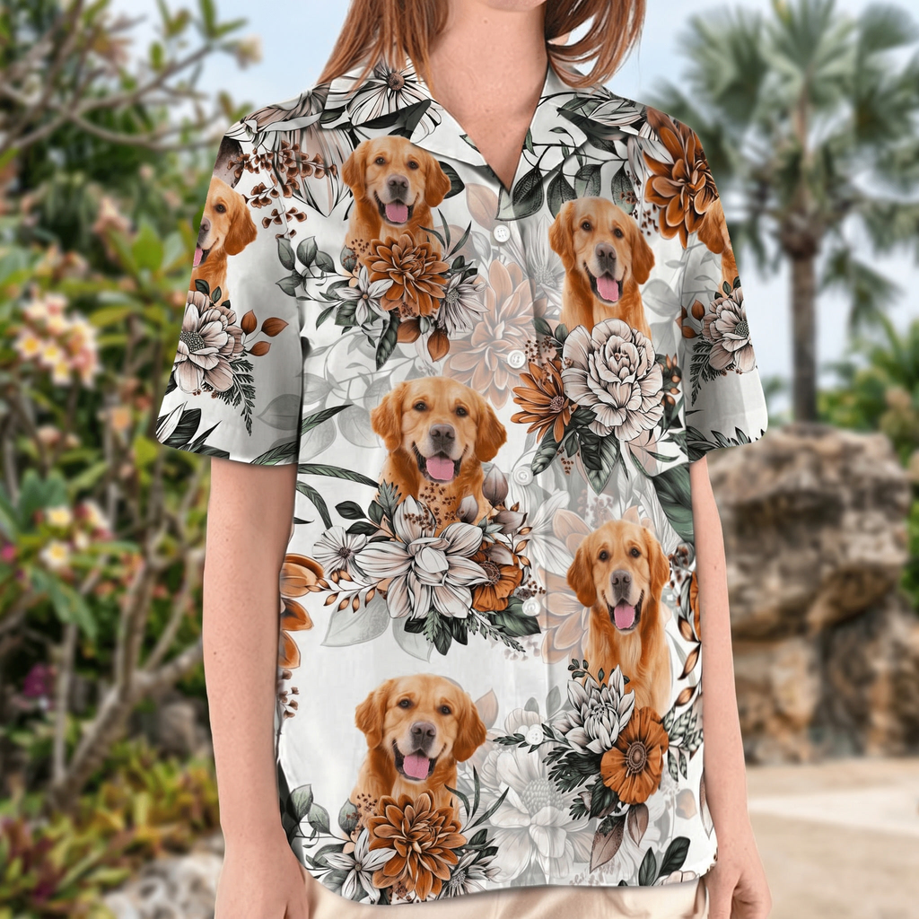 Hawaiian Shirt Women Upload Photo,